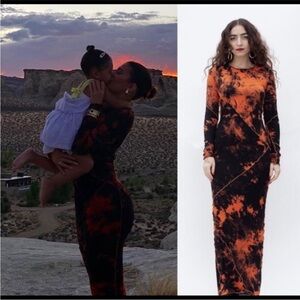 Kim Shui Orange Tie Dye Maxi Dress